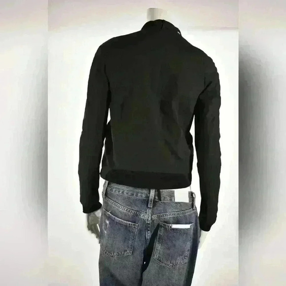 RUNWAY HELMUT LANG FW2000 Black Cotton Poplin Moto Tech Jacket Bomber XSMALL USA - Picture 3 of 11